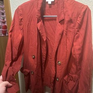 Everly Women's Rust Double-Breasted Blazer